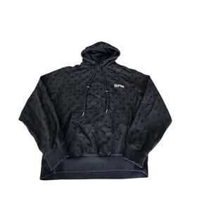 Self Made Hoodie By Gianfranco Villegas Black Broken Hearts All Over Print Sz M